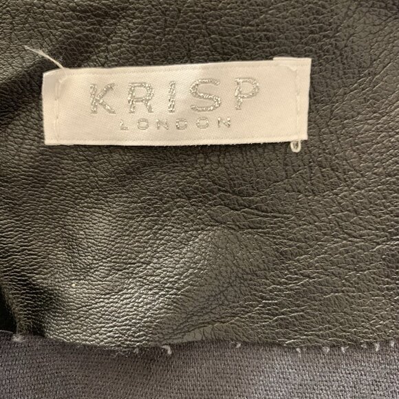 Krisp London Black Faux Leather Cropped Jacket Made In Italy Minimalist Chic M - Picture 4 of 5